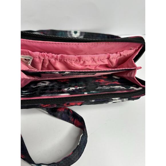 LUG Kickflip Convertible Wallet Midnight Watercolor Floral crossbody card holder - Picture 4 of 8